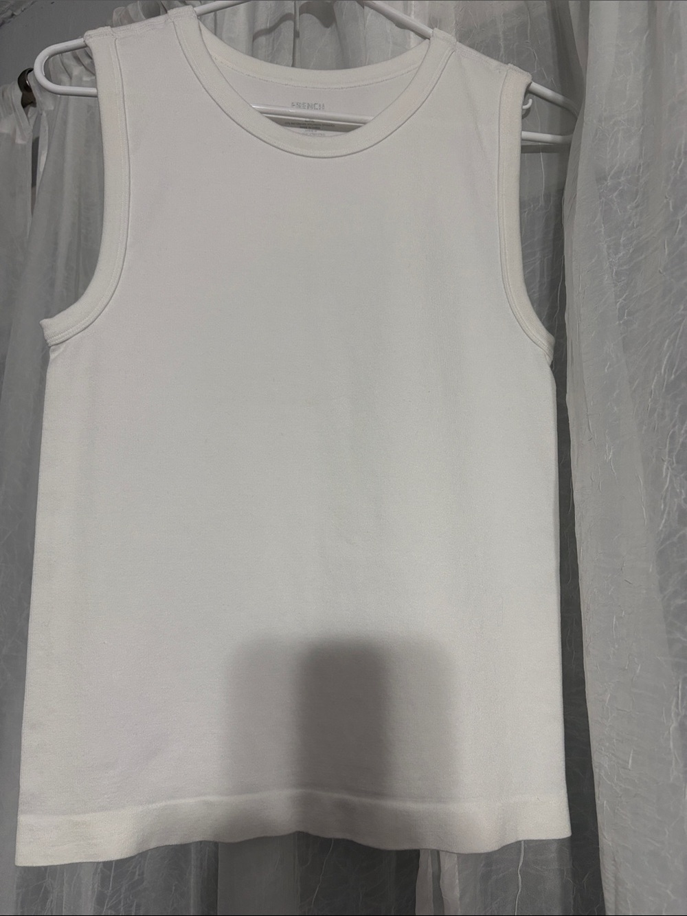 French Laundry White Kids Tank Top Sleeveless Crew Neck